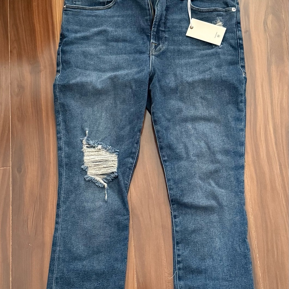 Good American Women's Distressed Blue Jeans